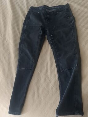 Women's Dark Navy Skinny Jeans with Utility Stitching